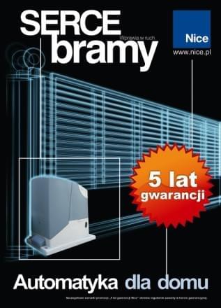 Automatyka Nice z 5-letnią gwarancją!
