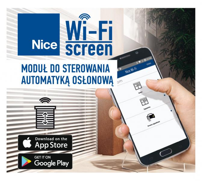 Nowość - moduł Nice Wi-Fi screen do sterowania  automatyką osłonową