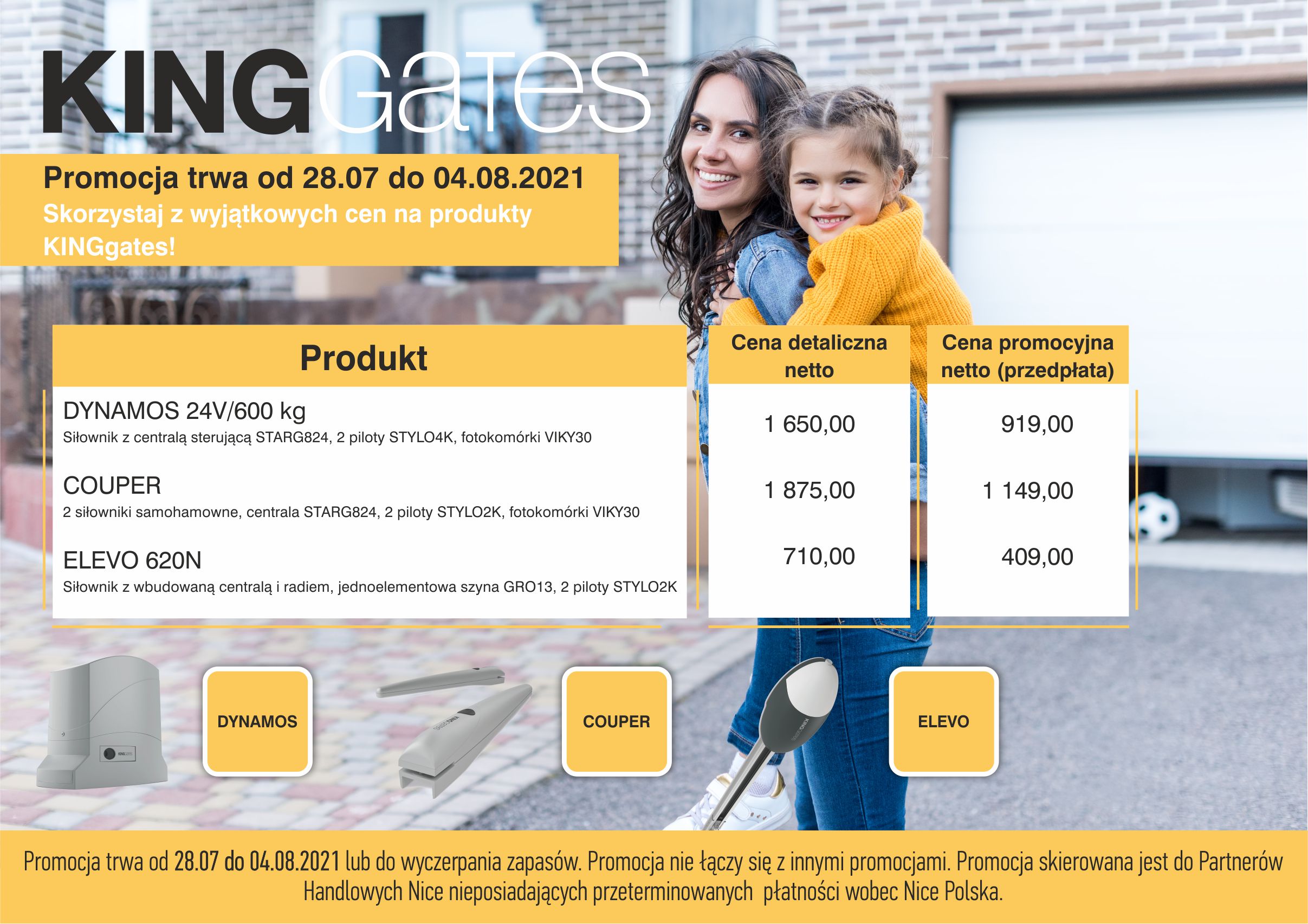 Promocja na siłowniki KINGgates 28.07. - 4.08.