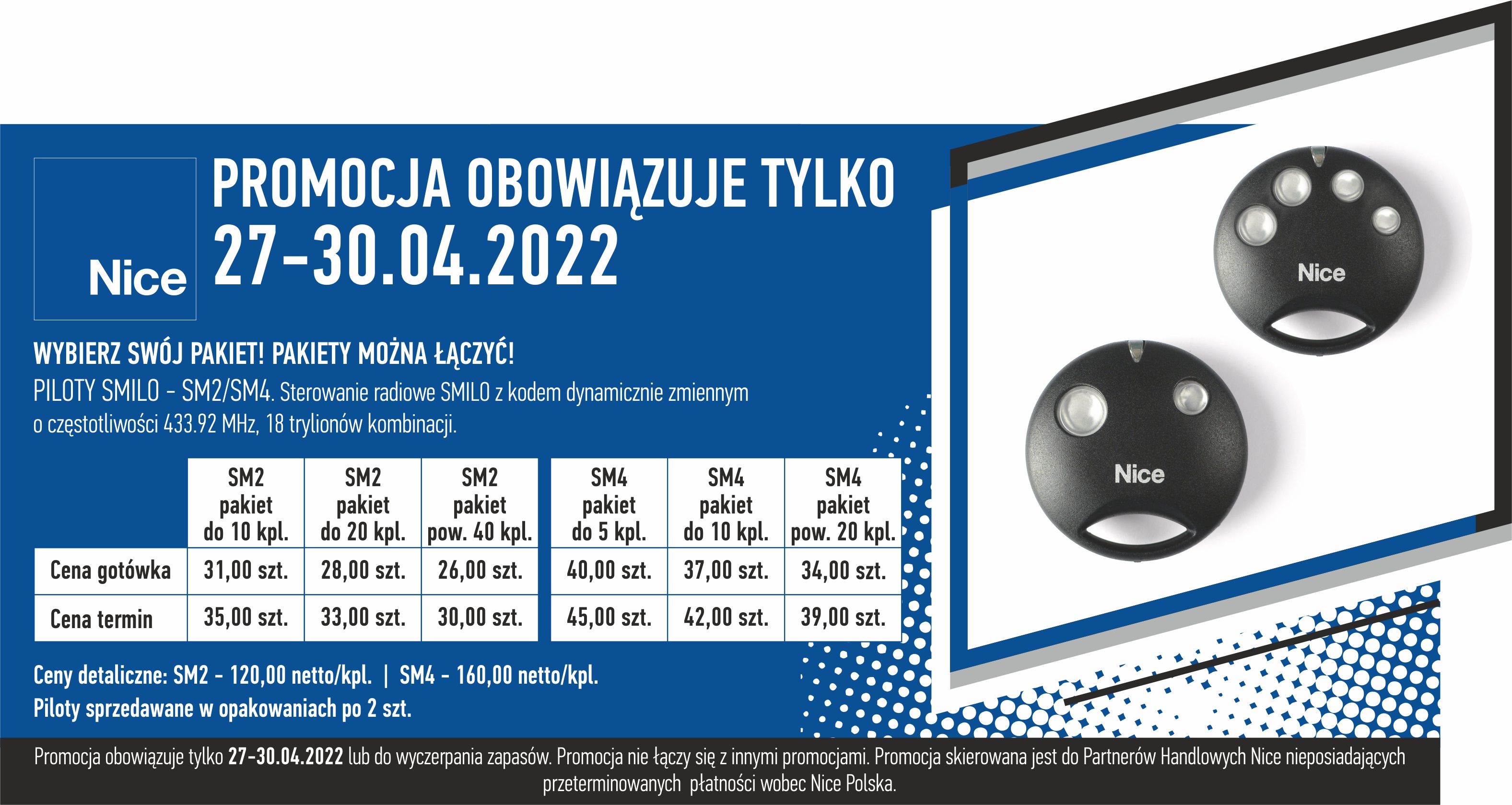 Nice promocja - piloty SMILO