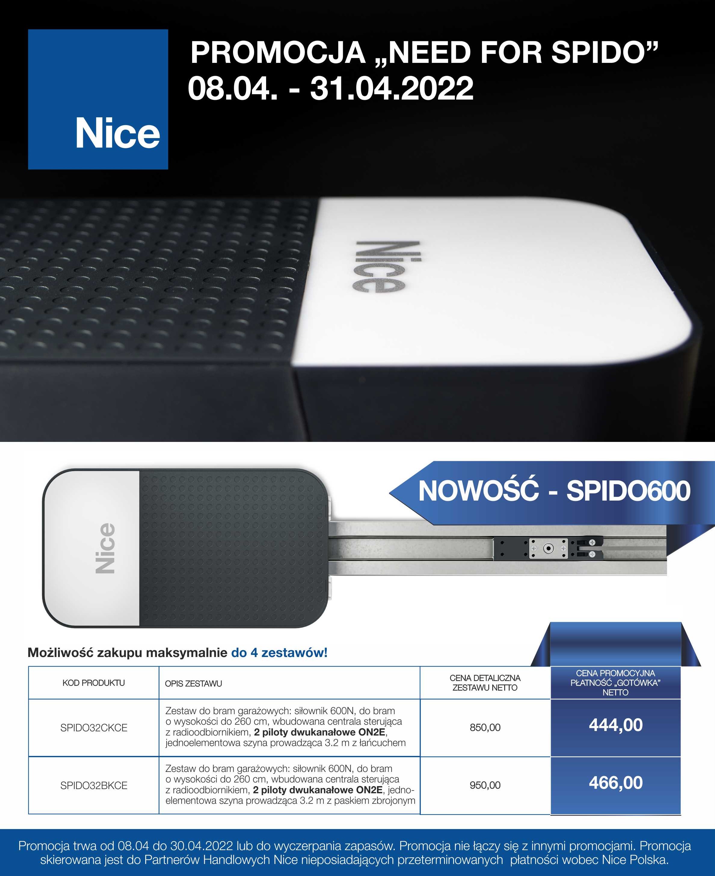 Spido600 – nowy siłownik do bram garażowych - promocja