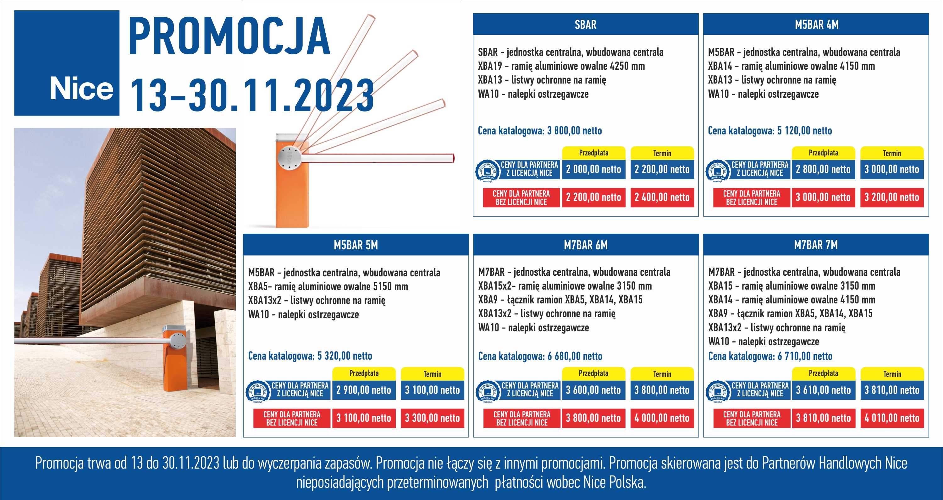 Listopadowa promocja na szlabany Nice