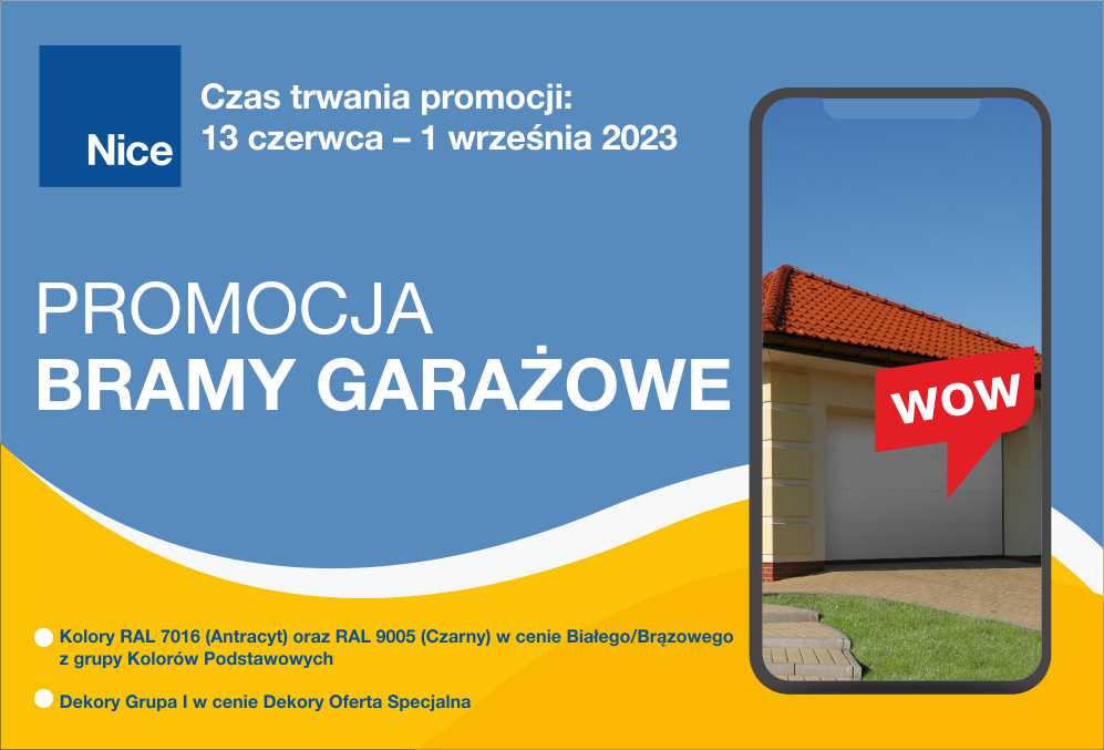 PROMOCJA na segmentowe bramy garażowe NICE